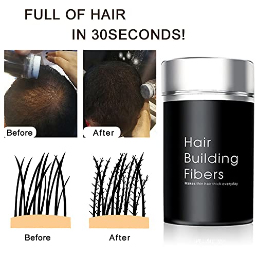 Hair Building Fibers, Fibras Capilares Castaño Oscuro, Fibras de Cabello Naturales,Fibra Capilar para Engrosamiento de Cabello, Disimular Calvicie Con Polvo de Queratina Hair Building (Marron Oscuro)