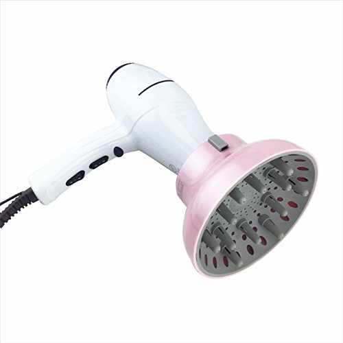 Hairizone difusor Universal para secadores de pelo con boquilla de diámetro 4,3-6,6 cm, para pelo rizado u ondulado, seca y gana el máximo volumen sin encrespamiento, Rosa