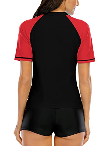 Halcurt Rash Guard UV UPF 50+ Bañador de Manga Corta para Mujer