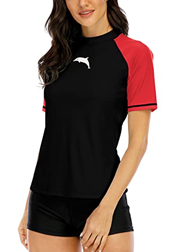 Halcurt Rash Guard UV UPF 50+ Bañador de Manga Corta para Mujer