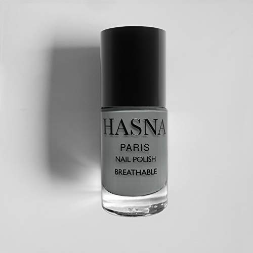 HASNA PARIS - Esmalte de uñas Halal - GRIS - Amigable con el medio ambiente - Brillo y permeable - Fácil de aplicar - 6ml