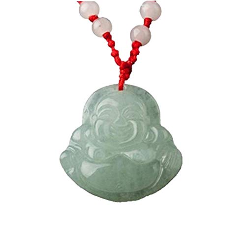 Heall Decoración de la joyería Colgante de Feng Shui Chino Jade Piedra Encanto Afortunado de Buda Collar Dinero