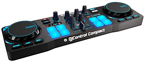 Hercules - DJCONTROL COMPACT - Controlador DJ - PC / Mac - Tamaño compacto - Ligero