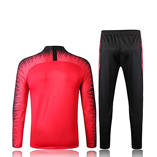 HeXRong Chándal De Entrenamiento De Fútbol Para Club De Fútbol Europa Chándal De Manga Larga Para Adultos Paris, Primavera Y Otoño Unisex Uniformes De Competición (Color : Red, Size : S)