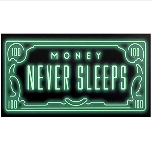 HHLSS Impresión de Lienzo 70x140cm sin Marco Money Never Sleeps Lienzo Arte Carteles e Impresiones Frases Inspiradoras imágenes artísticas decoración de la Pared del hogar