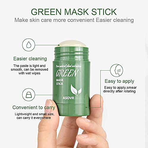 Hidratante y Limpiadora Mascarillas Faciales, Control de Aceite, Puntos Negros Green Tea Cleansing Mask, Mascarilla Facial Anti-Acné, Suaviza las Células Muertas de La Piel, Para Todo Tipo de Pieles