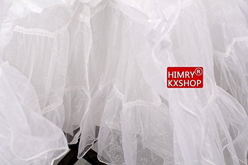 HIMRY Enagua 2 Capas de Tul y 1 Capa de Nylon, Corta Miriñaque, Crinolina Boda, tamaño N (Normal), Conveniente para el tamaño XS, S, M, L, XL, XXL, Blanco, KXB-0007 White