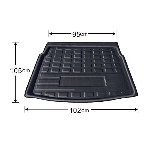 Hoja de Revestimiento de la Bandeja Trasera Maletero del Coche de Carga Mat Piso Moqueta Barro Protector del cojín/for VW Tiguan 2016-2018 (Color Name : Black)