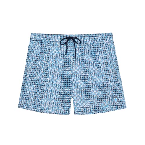 HOM Hombre Beach Boxer Pantalones de Playa 'Ausmane' - Turquoise Print - L