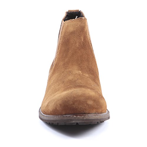 Hombre Gamuza De Cuero Estilo Chelsea Tobillo Botas Hecho A Mano Suela Piel - Hombre, Tostado, 11 UK / 45 EU