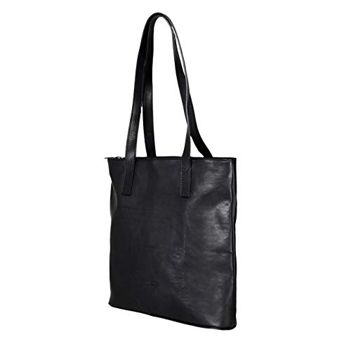 I MEDICI FIRENZE, Bolso de hombro, Bolso de piel, Bolso tote, bolso mujer, Bolso portatil, 13 inch PC, made in Tuscany - ITALY, Negro, 3000/2