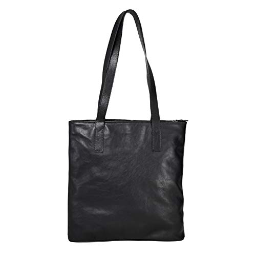 I MEDICI FIRENZE, Bolso de hombro, Bolso de piel, Bolso tote, bolso mujer, Bolso portatil, 13 inch PC, made in Tuscany - ITALY, Negro, 3000/2