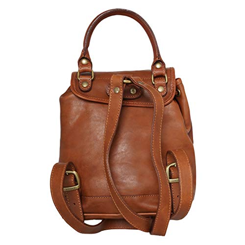 I MEDICI FIRENZE, Mochila de cuero, Mochila mujer, Mochila mujer cuero, Backpack , Made in Tuscany - ITALY, Cognac ( Marron ) 6500