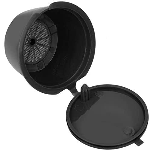 ILamourCar 3 Piezas Cápsulas Filtros de Café, Cápsula de Café Recargable Reutilizable para Cafetera Dolce Gusto, con 1 Cepillo de Limpieza y 1 Cuchara de Plástico (Negro)