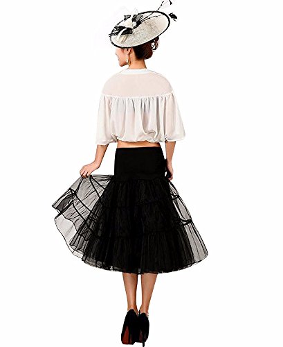 iMixCity Mujeres Cancan 50s Retro Rockabilly Enaguas Retro Faldas Traje de Danza Ballet Tutu Pettiskirt Traje de Carnaval (L, Negro)