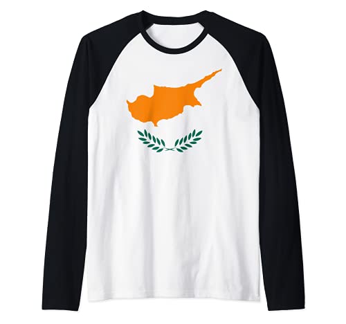 Impresión de orgullo de la selección nacional de la bandera chipriota de Chipre Camiseta Manga Raglan