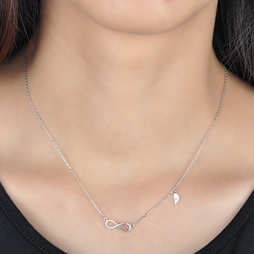 Infinite U - Collar ajustable con símbolo de infinito y texto «forever» en plata fina 925