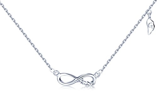 Infinite U - Collar ajustable con símbolo de infinito y texto «forever» en plata fina 925