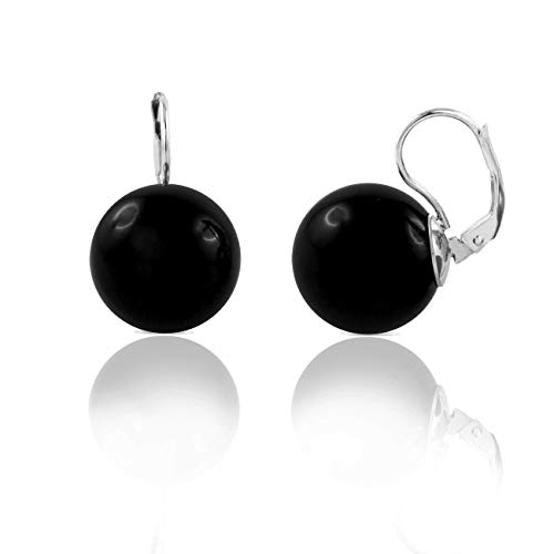 inSCINTILLE Pendientes de plata con bola de colores Negro