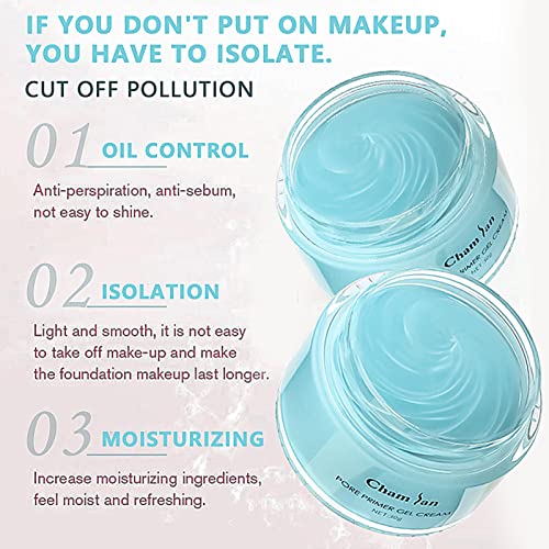 Invisible Pores Face Primer, Crema de Maquillaje, Crema Tensor de Poros, Matte Pore Invisible Face Primer, Maquillaje de base mate, poros invisibles, hidratante y calmante (Azul)