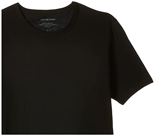 Jack & Jones Jacbasic Crew Neck tee SS 2 Pack Camiseta, Negro (Black Black), Large (Pack de 2) para Hombre