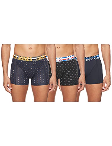 JACK & JONES JACHENRIK Trunks 3 Pack Noos Bóxer, Multicolor (Black Detail: Navy Blazer), Medium para Hombre