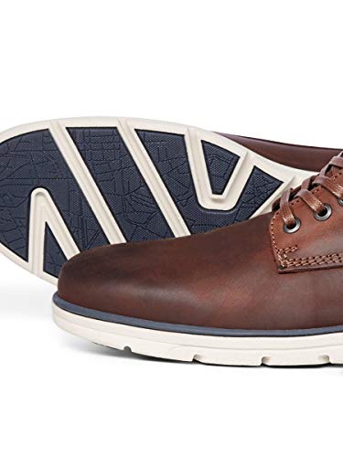 JACK & JONES JFWTUBAR Leather STS, Chukka Boots Hombre, Marrón(Brandy Brown Brandy Brown), 41 EU