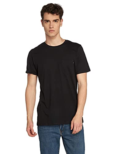 Jack & Jones Jjepocket tee SS O-Neck Noos Camiseta, Negro (Black Detail: Slim Fit), Large para Hombre