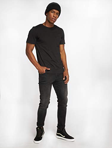 Jack & Jones Jjepocket tee SS O-Neck Noos Camiseta, Negro (Black Detail: Slim Fit), Large para Hombre