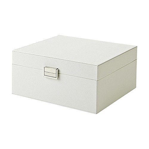 Jaclyn Smith de piel sintética caja de joyas – Color blanco