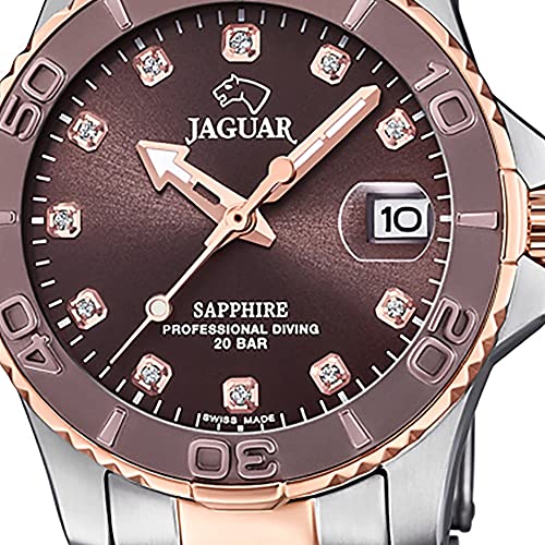 JAGUAR Reloj Modelo J871/2 de la colección Woman, Caja de 34 mm Marron con Correa Acero-Bronce para señora