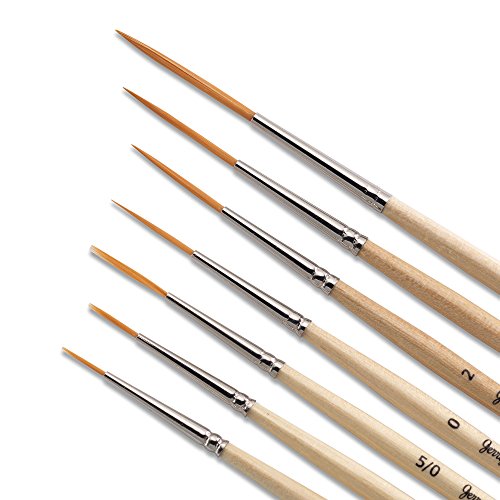 Jerry Q Art 12 pcs Detail Paint Brushes, Golden Synthetic Hair, High Performance For Oil, Acrylic and Watercolor jq-503 by Jerry Q Art