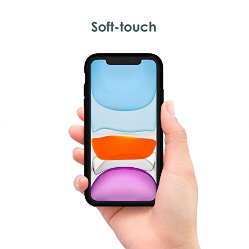 JETech Funda de Silicona Compatible iPhone 11 (2019) 6,1", Sedoso-Tacto Suave, Cubierta a Prueba de Golpes con Forro de Microfibra, Negro