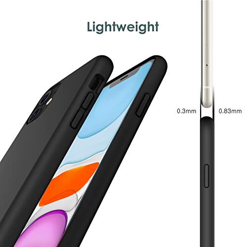 JETech Funda de Silicona Compatible iPhone 11 (2019) 6,1", Sedoso-Tacto Suave, Cubierta a Prueba de Golpes con Forro de Microfibra, Negro