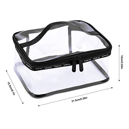 Jinlaili Bolsa de Aseo Transparente, Bolsa de Cosméticos Viaje, Estuche Transparente de Maquillaje, Bolsa de Maquillaje Organizador PVC Portátil Impermeable para Hombre Mujer