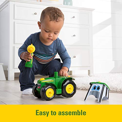 John Deere de Bizak, Construye el Tractor Johnny, Tractor de Juguete, Tractor Desmontable para Niños, Incluye Taladro Eléctrico con 2 Brocas