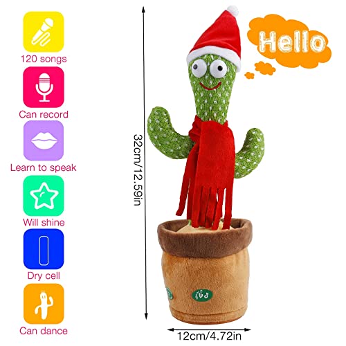 Jooheli Cactus de Peluche, Cactus Bailarín, Divertido Canto y Baile de Cactus con 120 Canciones, Juguete de Peluche de Cactus para Niños, Interesante Cactus Electrónico Juguete de Educación para Niños