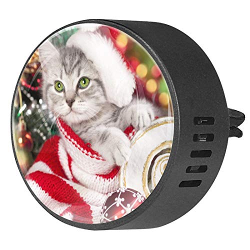 Josid Ambientador para coche con diseño de gatito en gorro de Papá Noel, 2 unidades, 40 mm