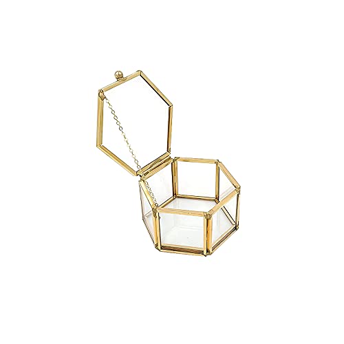 Joyero vintage de cristal – Geometrical Clear Jewelry Organize Holder, para guardar bebidas, anillos, pendientes, cofre