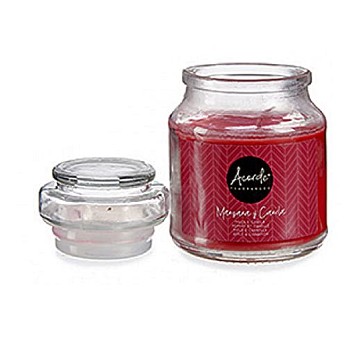 Juego de velas (Apple Cinnamon) 2 velas perfumadas de manzana en tarro de cristal – 50 horas de tiempo de combustión – Perfume intenso para un buen perfume en ambiente.