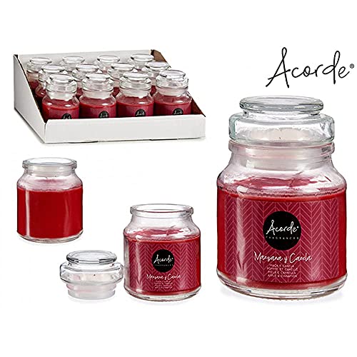 Juego de velas (Apple Cinnamon) 2 velas perfumadas de manzana en tarro de cristal – 50 horas de tiempo de combustión – Perfume intenso para un buen perfume en ambiente.