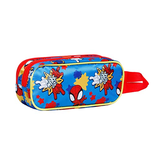 KARACTERMANIA Spiderman Team-Estuche Portatodo 3D Doble, Multicolor (02888)