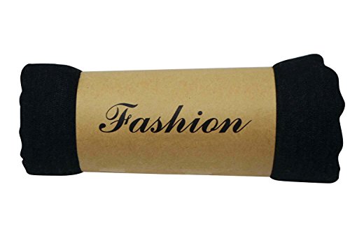 KARL LOVEN Pañuelo Mujer Bufanda Arrugada Fular Pashmina Cuello, Negro, 1m90