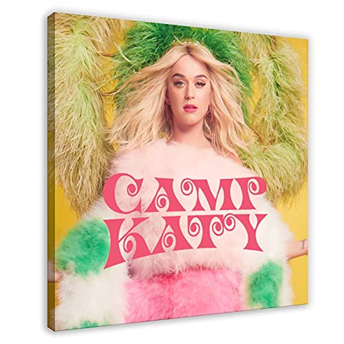 Katy Perry - Póster de lona con diseño de Katy para sala de estar, dormitorio, marco de decoración de 60 x 60 cm