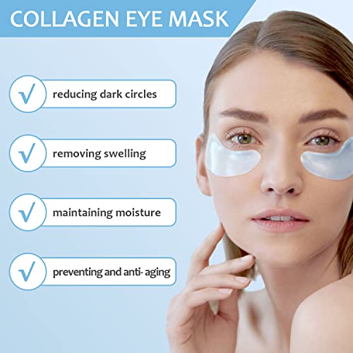 KERMEO Máscara para los ojos,Ojos Parches,Eye Pad,Máscara para ojos de colágeno,para las Arrugas,Reduce las bolsas bajo los ojo,Anti edad para ojeras,patas de gallo e hinchazón,Hidratante,60Pcs