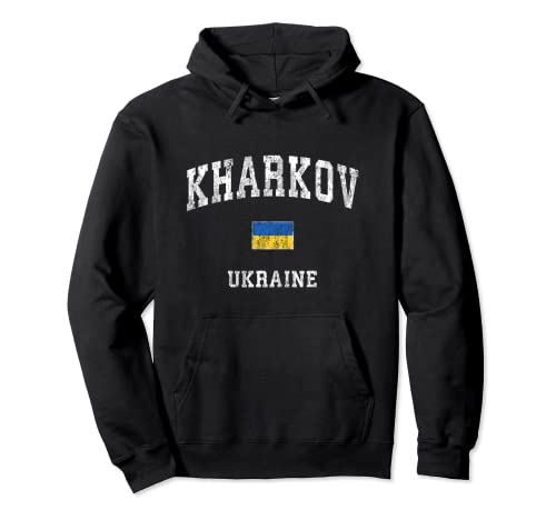 Kharkov Ucrania Vintage Athletic Sports Design Sudadera con Capucha