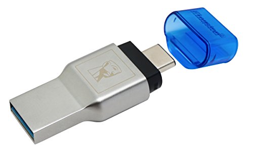 Kingston MobileLite Duo 3C - Lector de Tarjeta microSD de Dos interfaces USB-A y C, Color Gris