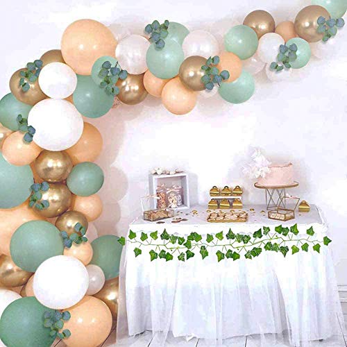 Kit de arco de guirnalda de globos verdes, con globos verdes, melocotón, blanco, dorado, para despedida de soltera, globos de boda, decoración de baby shower, bosque safari, selva tropical.