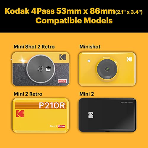 Kodak Icrg-260, Cartucho para Mini 2 Y Mini Shot 2, Recambio De Tinta Y Papel Fotográfico Todo En Uno, para Imprimir 60 Fotos, Tamaño 54X86Mm, Uso En Cámaras E Impresoras Instantáneas