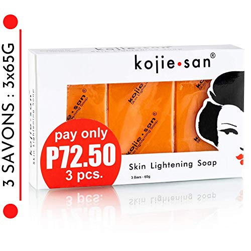 Kojie San - 3 Jabones de 65g Original and Authentic Skin Lightening Soap con Acid Kojic (3 Jabones : 3x65g) (3 Jabones (3x65g))